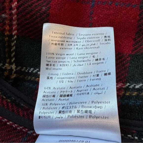 RED VALENTINO Wool Double Breasted Coat in Red Tartan - Size Small - Picture 8 of 10